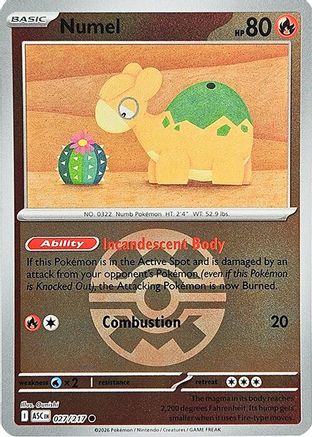 Numel - 027/217 (Quick Ball) 27 - ME Ascended Heroes Reverse Holofoil