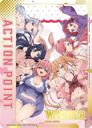Action Point Card (The 100 Girlfriends Who Really, Really, Really, Really, REALLY Love You) (Winner) - Union Arena Promotion Cards Foil