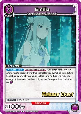 Emilia (085) (UEPR/REZ-1-085) - UE24BT ReZERO Starting Life in Another World Release Event Cards