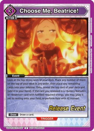 Choose Me, Beatrice! (UEPR/REZ-1-097) - UE24BT ReZERO Starting Life in Another World Release Event Cards
