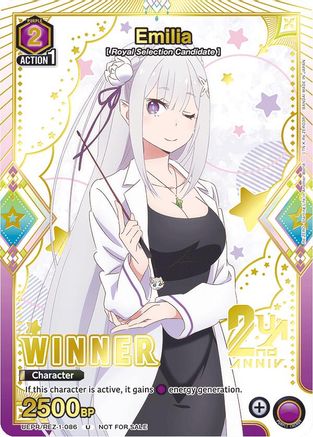 Emilia (086) (UEPR/REZ-1-086) - UE24BT ReZERO Starting Life in Another World Release Event Cards