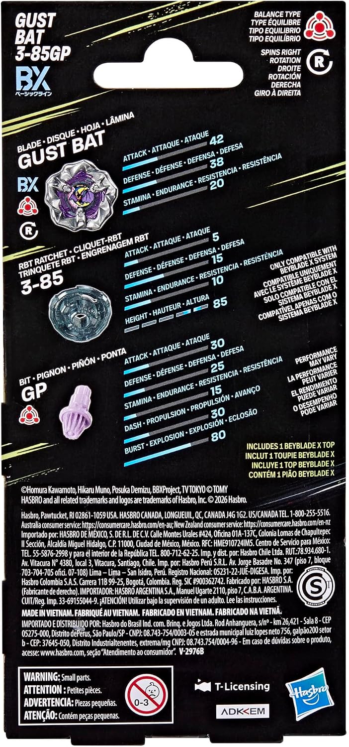 (Hasbro) Beyblade X - Gust Bat 3-85GP
