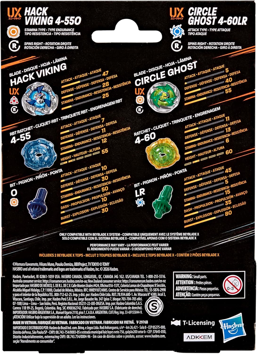 (Hasbro)Beyblade X Circle Ghost 4-60LR UX & Hack Viking 4-55O