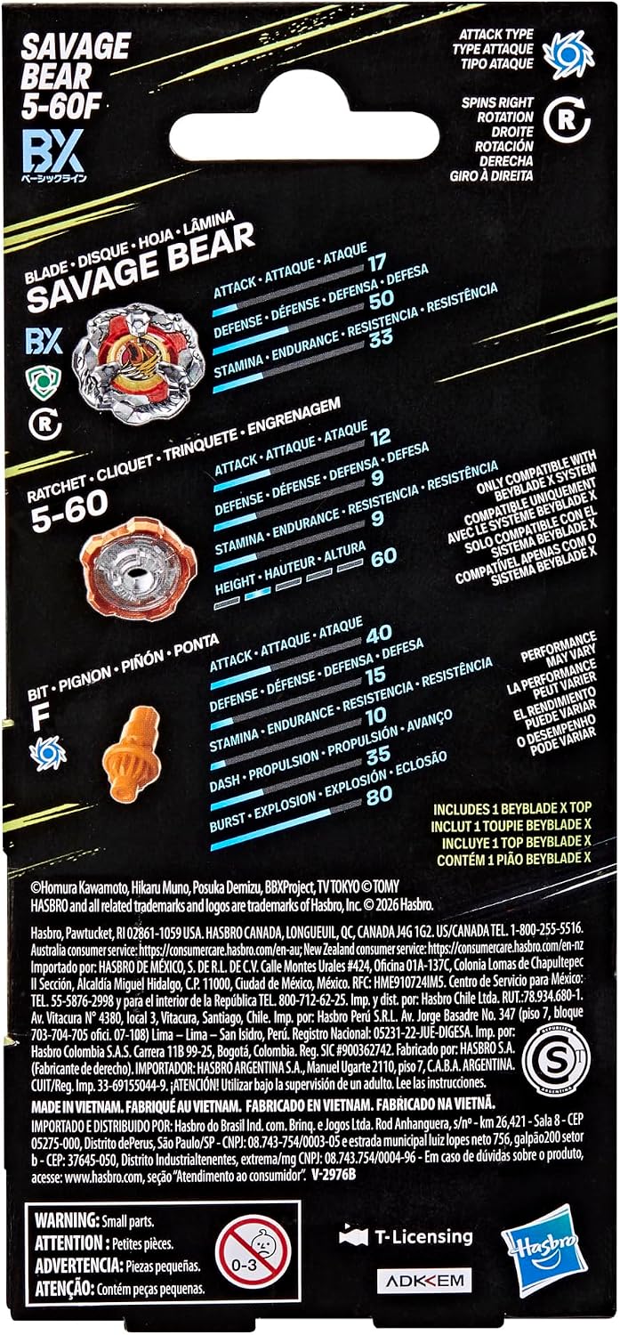 (Hasbro) Beyblade X - Savage Bear 5-60F