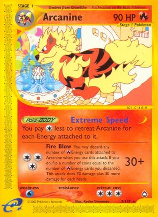 Arcanine/147 - Aquapolis Reverse Holofoil