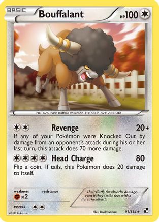 Bouffalant (91)/114 - Black and White Reverse Holofoil