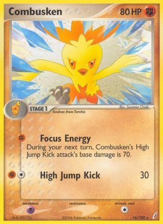 Combusken - 016/100/100 - Crystal Guardians Reverse Holofoil