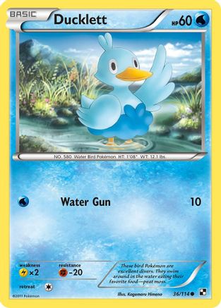 Ducklett/114 - Black and White Reverse Holofoil