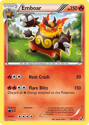 Emboar (19)/114 - Black and White Holofoil