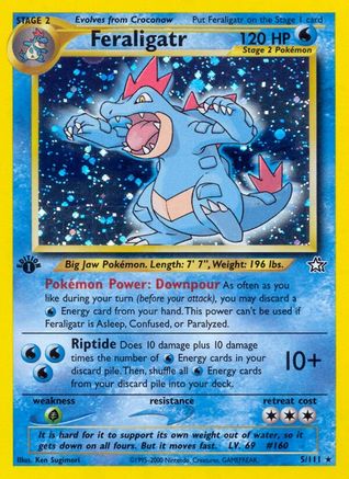 Feraligatr (5)/111 - Neo Genesis 1st Edition Holofoil
