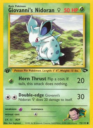 Giovanni's Nidoran F 75/132 - Gym Challenge 1st Edition
