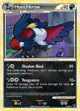 Honchkrow (16) 16/90 - Undaunted Reverse Holofoil