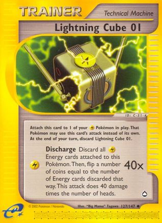 Lightning Cube 01/147 - Aquapolis Reverse Holofoil