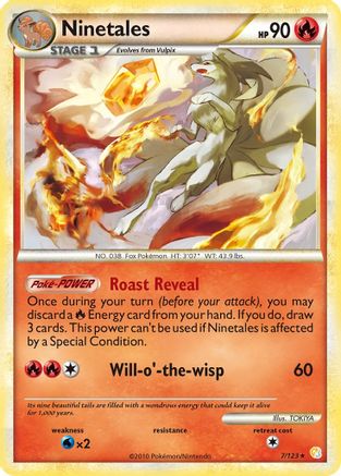 Ninetales 7/123 - HeartGold SoulSilver Reverse Holofoil