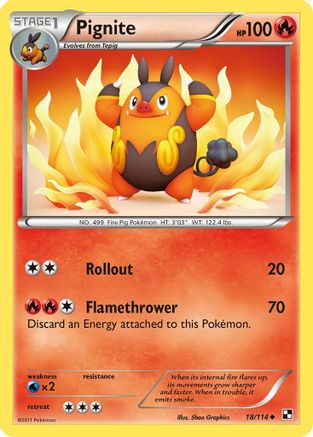 Pignite (18)/114 - Black and White Reverse Holofoil