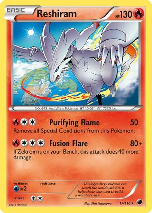 Reshiram/116 - Plasma Freeze Reverse Holofoil
