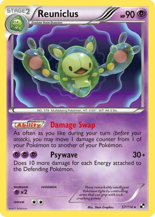 Reuniclus/114 - Black and White Reverse Holofoil