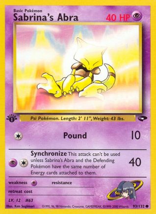 Sabrina's Abra (93) 93/132 - Gym Challenge