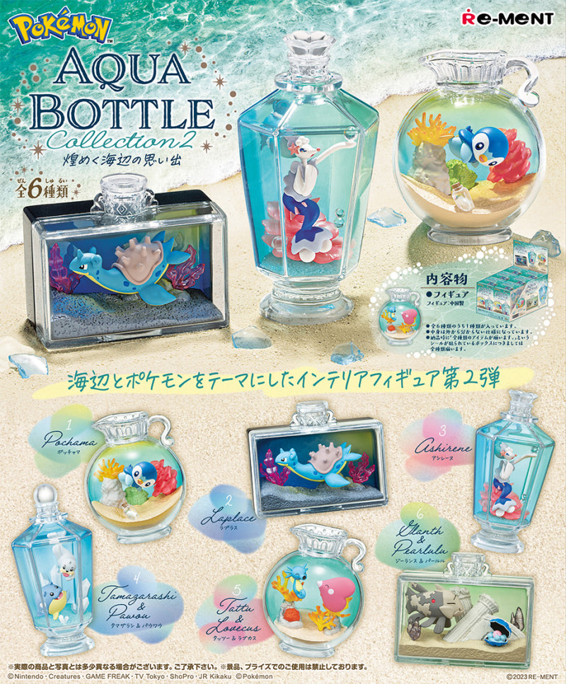 Pokemon AQUA BOTTLE collection 2 - Memories of the sparkling seaside (1 Random Box) (Re-ment Blind Box)
