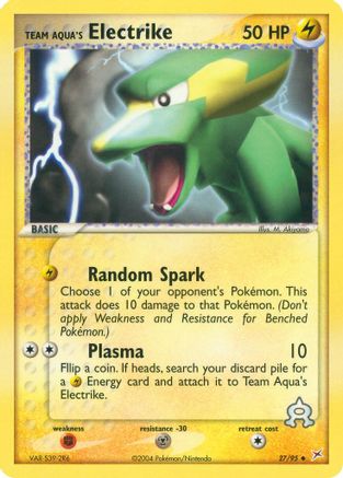 Team Aqua's Electrike - 27/95/95 - Team Magma vs Team Aqua Reverse Holofoil