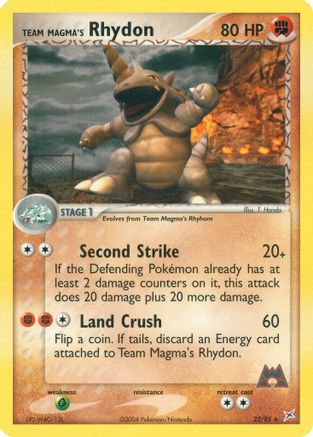 Team Magma's Rhydon - 22/95/95 - Team Magma vs Team Aqua Reverse Holofoil