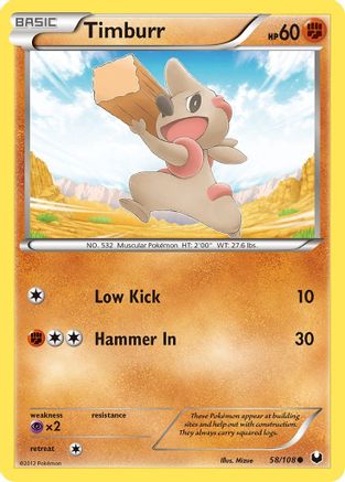 Timburr/108 - Dark Explorers Reverse Holofoil