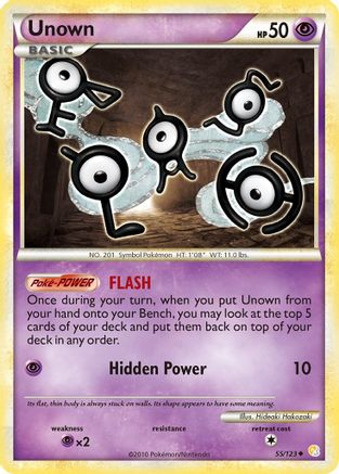 Unown (55) 55/123 - HeartGold SoulSilver Reverse Holofoil
