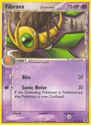 Vibrava - 042/101 (Delta Species)/101 - Dragon Frontiers Reverse Holofoil