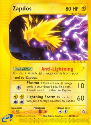 Zapdos/147 - Aquapolis Reverse Holofoil