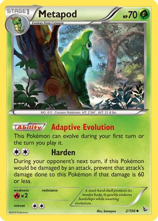Metapod 2/106 - XY Flashfire Reverse Holofoil