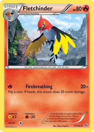 Fletchinder 17/106 - XY Flashfire Reverse Holofoil