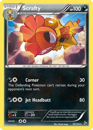 Scrafty 59/106 - XY Flashfire Reverse Holofoil