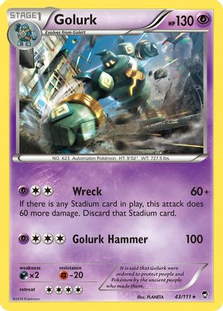 Golurk 43/111 - XY Furious Fists Reverse Holofoil