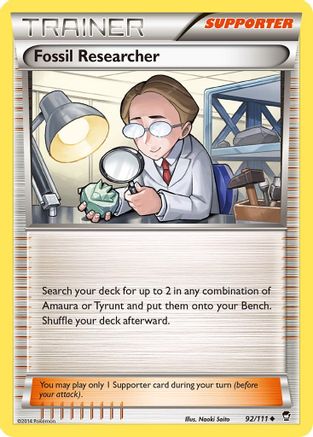 Fossil Researcher 92/111 - XY Furious Fists Reverse Holofoil