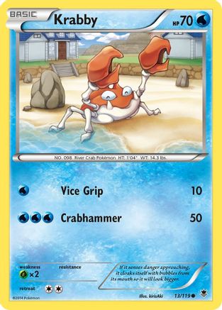 Krabby 13/119 - XY Phantom Forces Reverse Holofoil