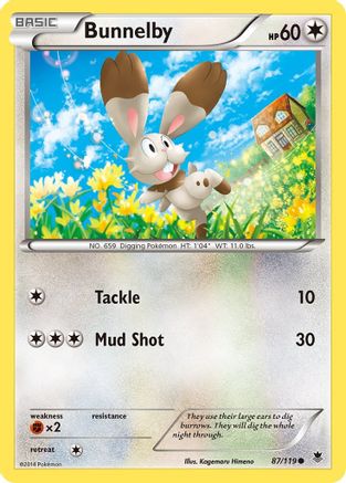 Bunnelby 87/119 - XY Phantom Forces Reverse Holofoil