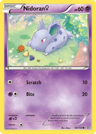 Nidoran (F) 66/160 - XY Primal Clash Reverse Holofoil