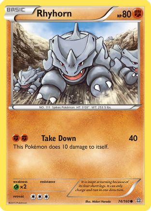 Rhyhorn/160 - XY Primal Clash Reverse Holofoil