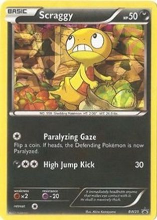 Scraggy - BW25 (Cracked Ice Holo) - Black and White Promos Holofoil