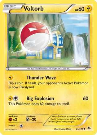 Voltorb 21/108 - XY Roaring Skies Reverse Holofoil