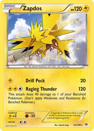 Zapdos 23/108 - XY Roaring Skies Reverse Holofoil