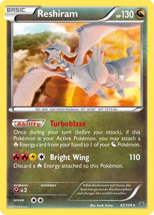 Reshiram 63/108 - XY Roaring Skies Reverse Holofoil