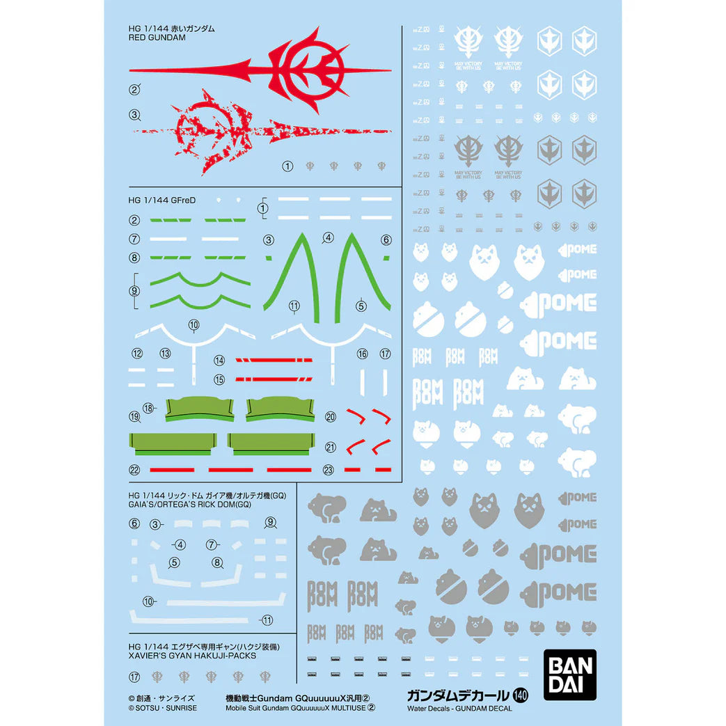 Gundam Decal 140 Mobile Suit Gundam GQuuuuuuX MULTIUSE 2