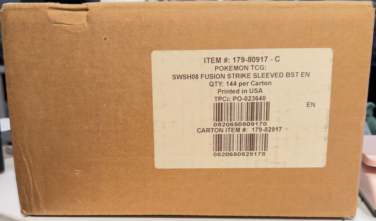 Pokemon TCG - Fusion Strike Sleeved Booster Pack Case Sealed (144 Sleeved Booster Packs)