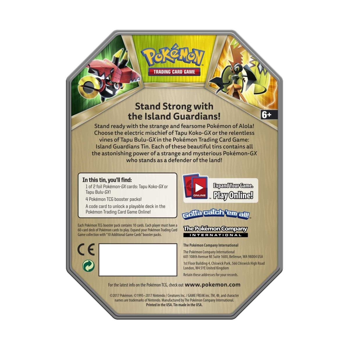 Pokémon - Sun & Moon - Island Guardians Tin (Tapu Koko-GX)