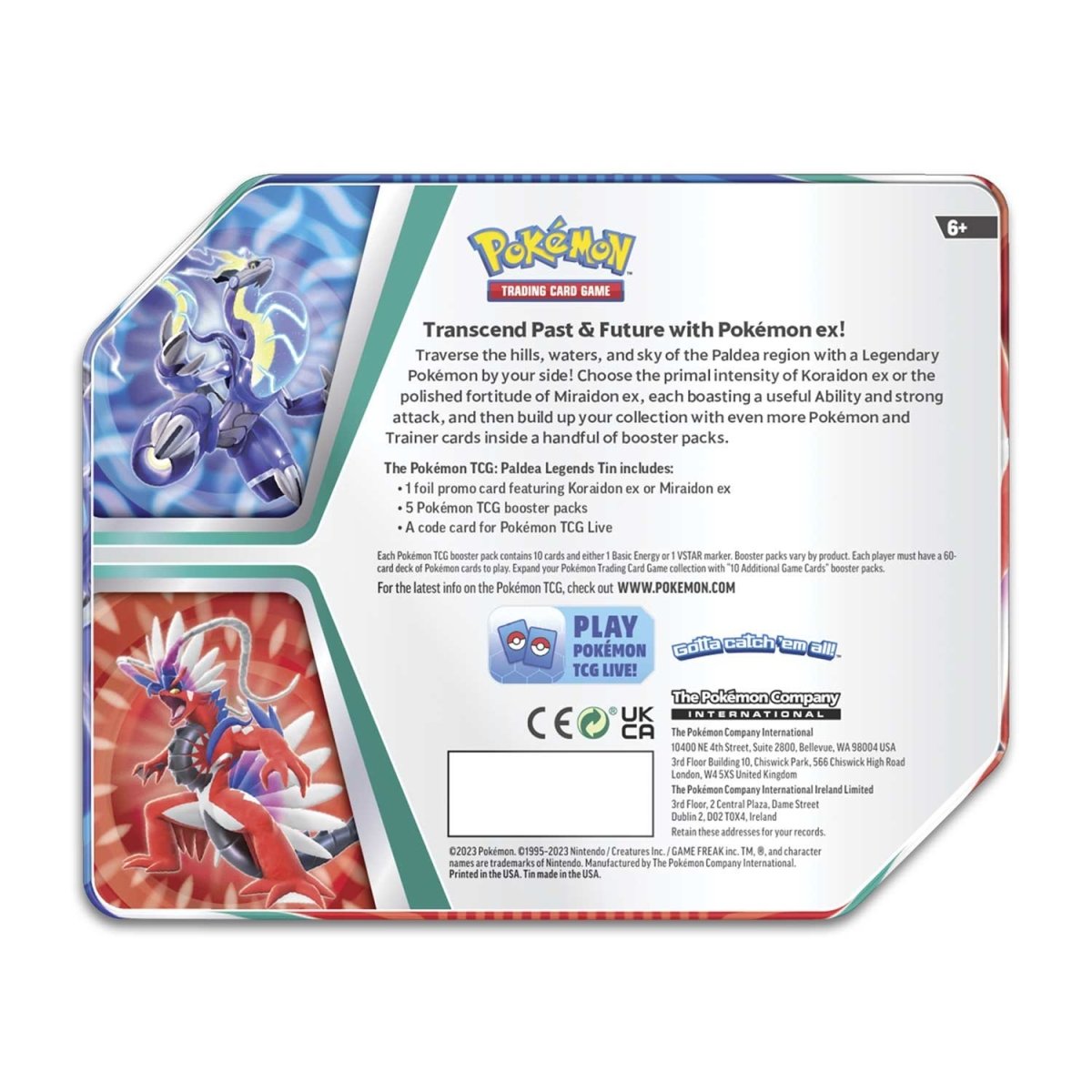 Pokémon TCG - Scarlet & Violet - Paldea Legend Tin (Miraidon)