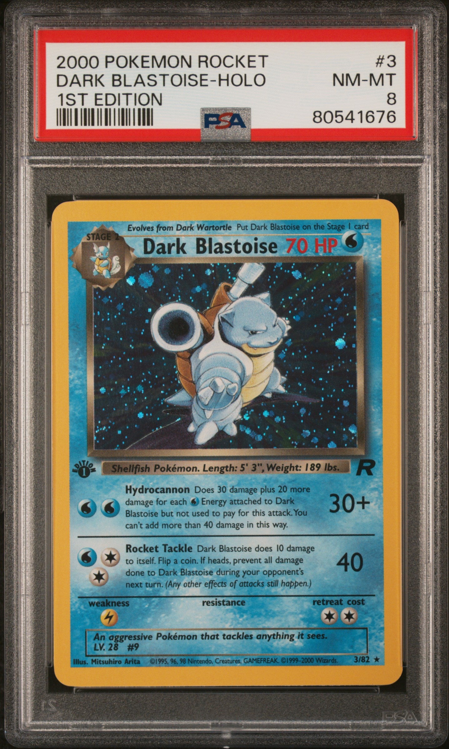 PSA 8 2000 POKEMON ROCKET | 1ST EDITION #3 DARK BLASTOISE-HOLO