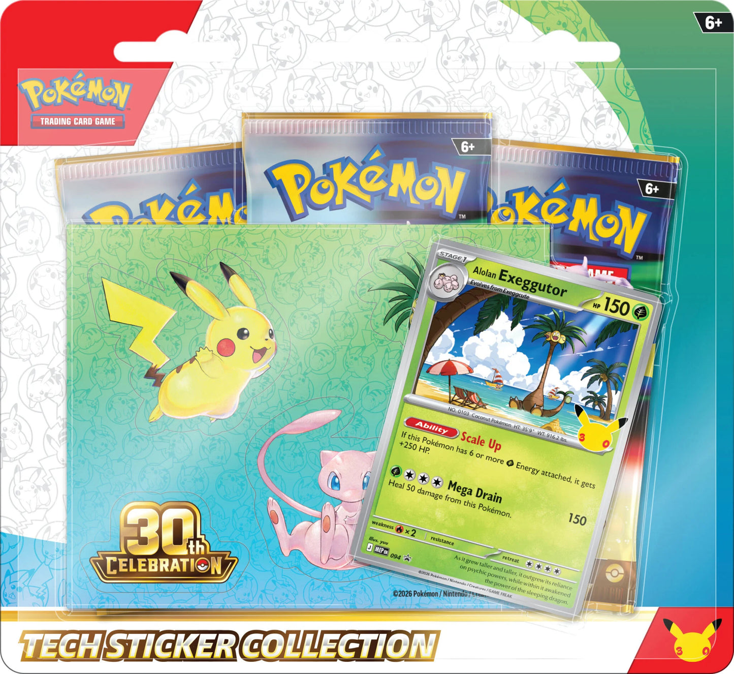 (Preorder) Pokémon TCG - Mega Evolution - 30th Celebration - Tech Sticker Collection (Release Late October 2026) Wave 2