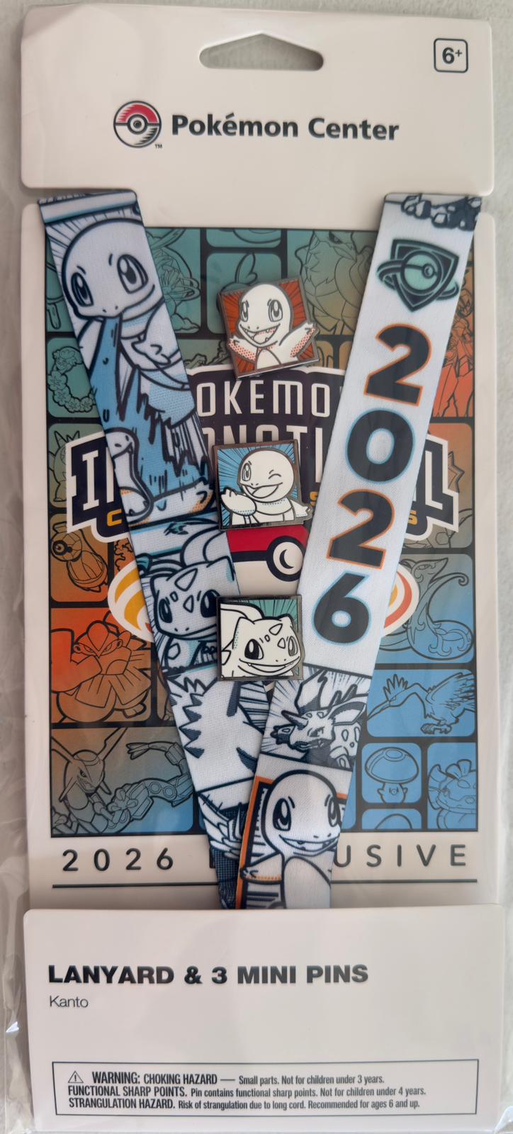 Pokémon - International Championship (ICs) 2026 Exclusive - Lanyard with Kanto Starter 3 Mini Pin