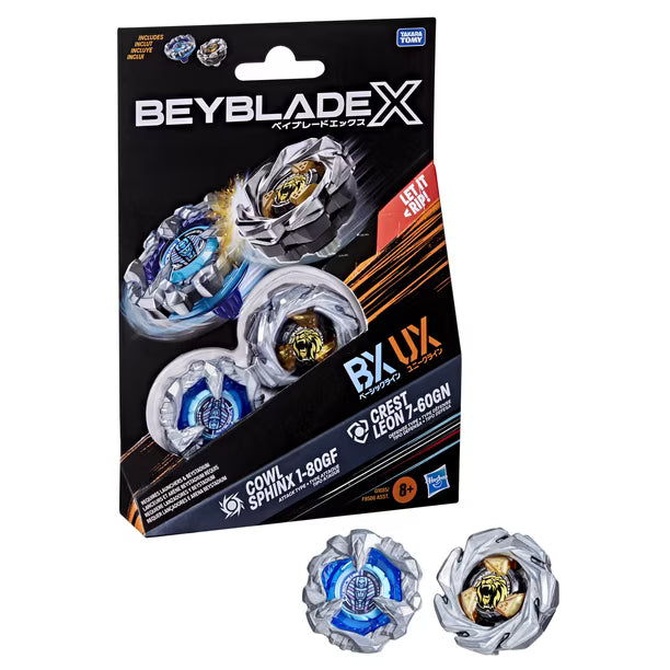(Hasbro) Beyblade X - Cowl Sphinx 1-80GF and Crest Leon 7-60GN